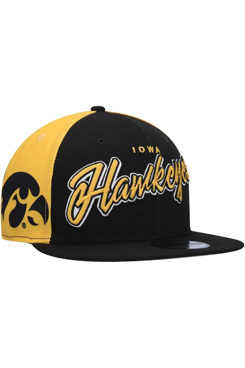 Men's New Era  Black Iowa Hawkeyes Outright 9FIFTY Snapback Hat, Main, color, Black