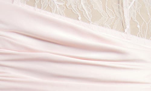 Sonya Moda Dalia Mixed Media Gown In Blush