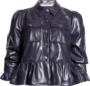Cinq à Sept Delanie Faux Leather Peplum Jacket
