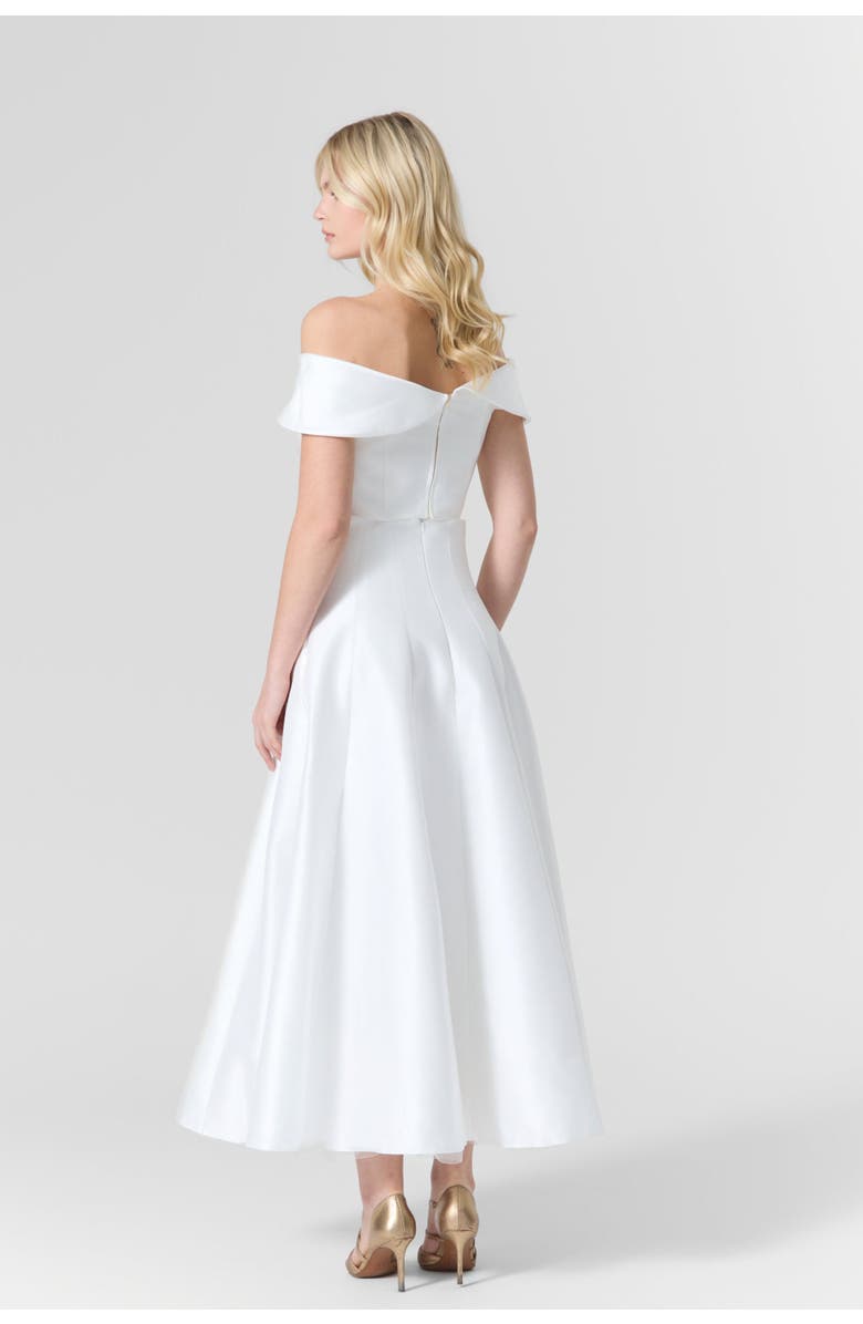 Le Fafo Off-Shoulder Silk Top & Skirt Set, Alternate, color, White