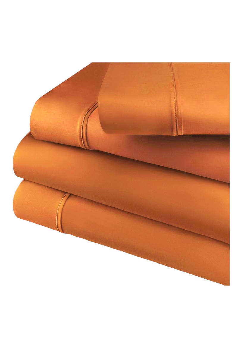 Solid 800 Thread Count Sateen Sheet Set, Main, color, RUST