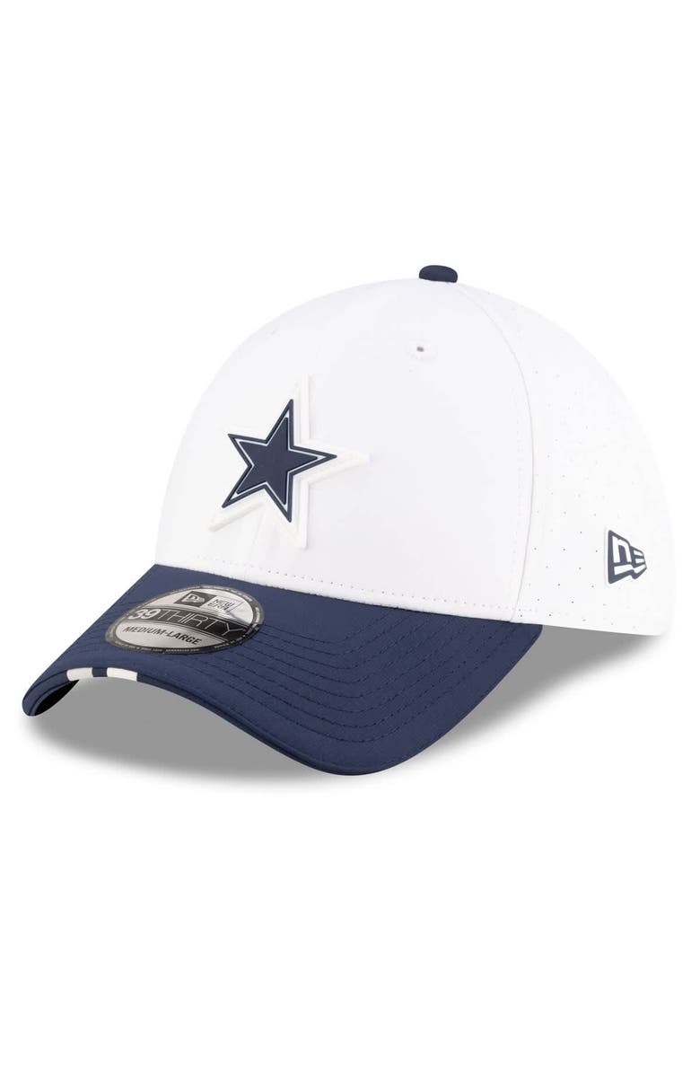 New Era Men's New Era  White/Navy Dallas Cowboys 2025 NFL Training Camp 39THIRTY Flex Hat, Main, color, White