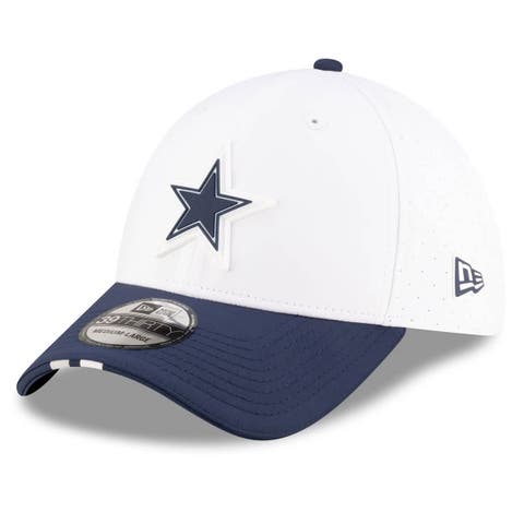 Men's New Era  White/Navy Dallas Cowboys 2025 NFL Training Camp 39THIRTY Flex Hat