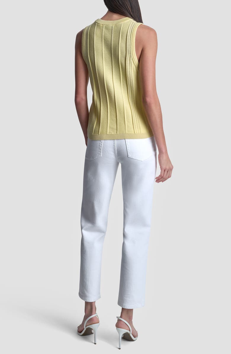 DKNY Sleeveless Cotton Multistitch Sweater, Alternate, color, Buttercream