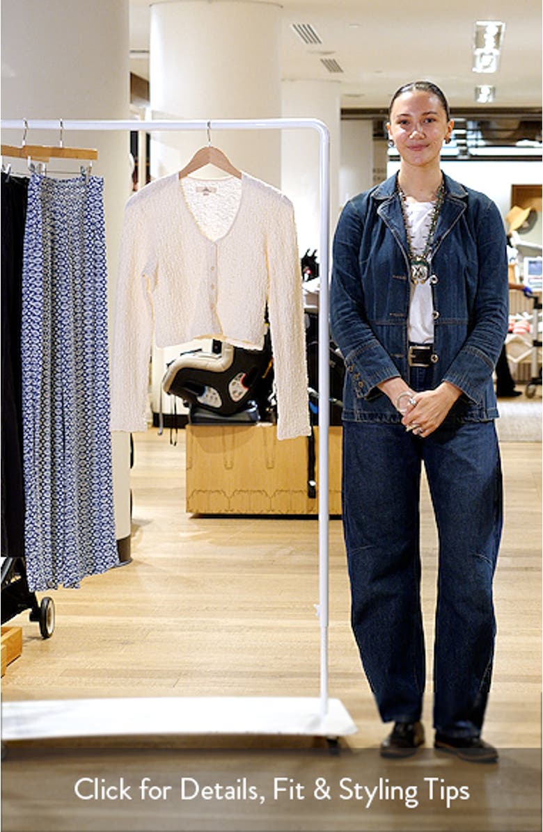 Sunset Luau Textured Long Sleeve Crop Top, sales video thumbnail