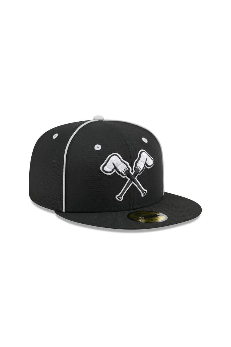 Men's New Era  Black Montgomery Biscuits Theme Nights 59FIFTY Fitted Hat, Alternate, color, Black