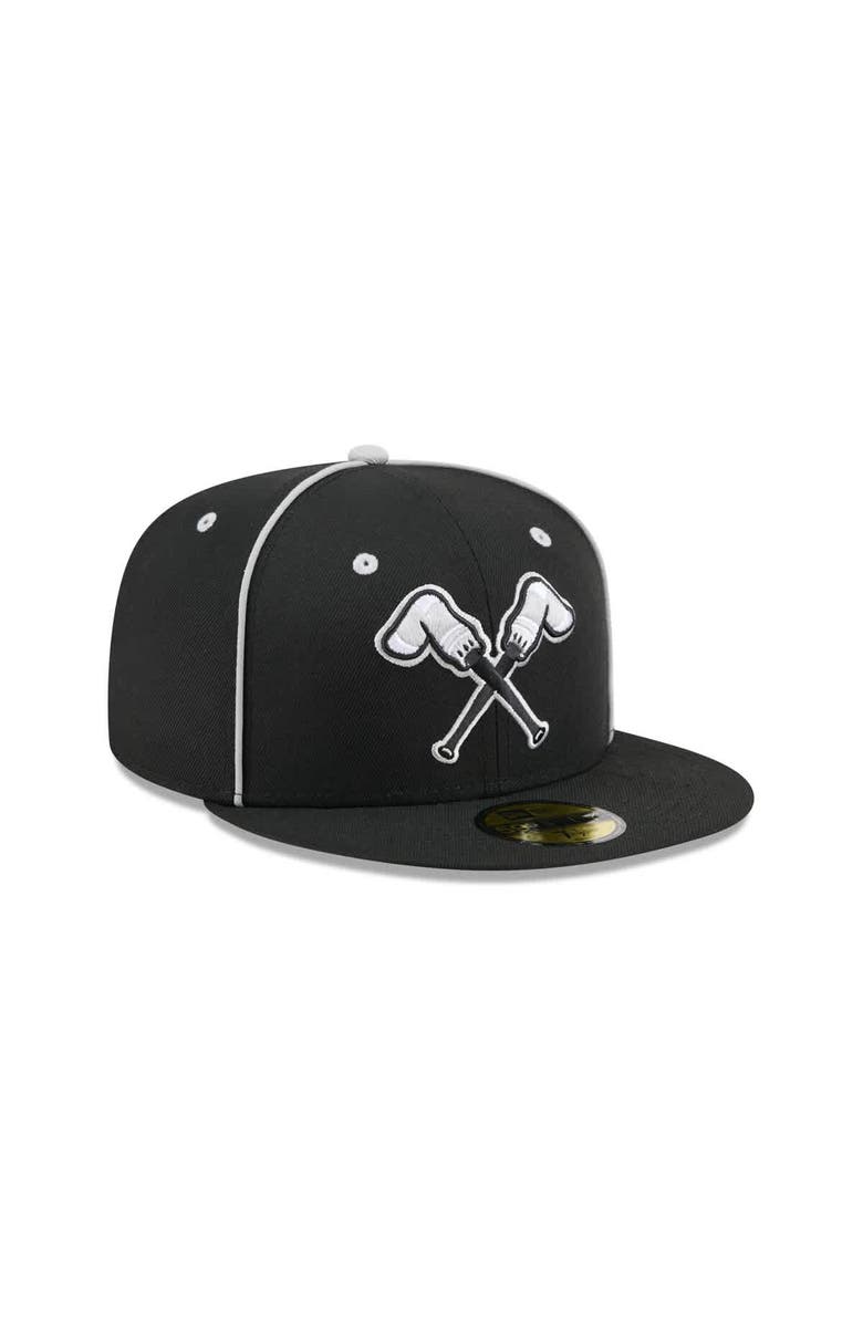 New Era Men's New Era  Black Montgomery Biscuits Theme Nights 59FIFTY Fitted Hat, Alternate, color, Black