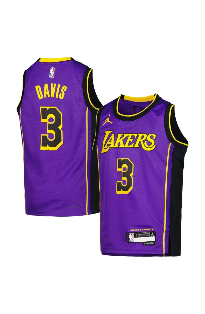 Jordan Brand Youth Jordan Brand Anthony Davis Purple Los Angeles Lakers 2022/23 Swingman Jersey - Statement Edition, Alternate, color, Purple