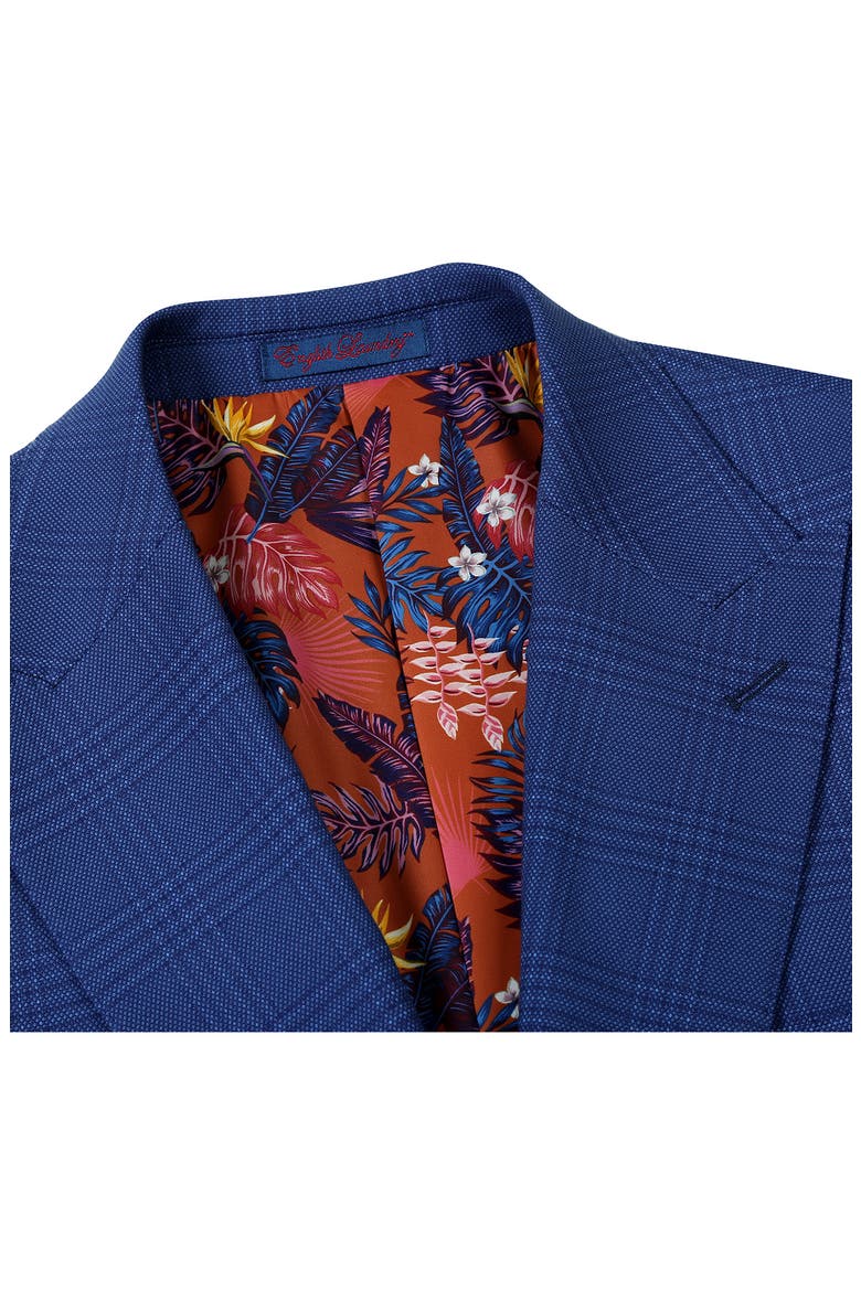 Plaid Blue Stretch Mélange Suit, Alternate, color, ROYAL BLUE