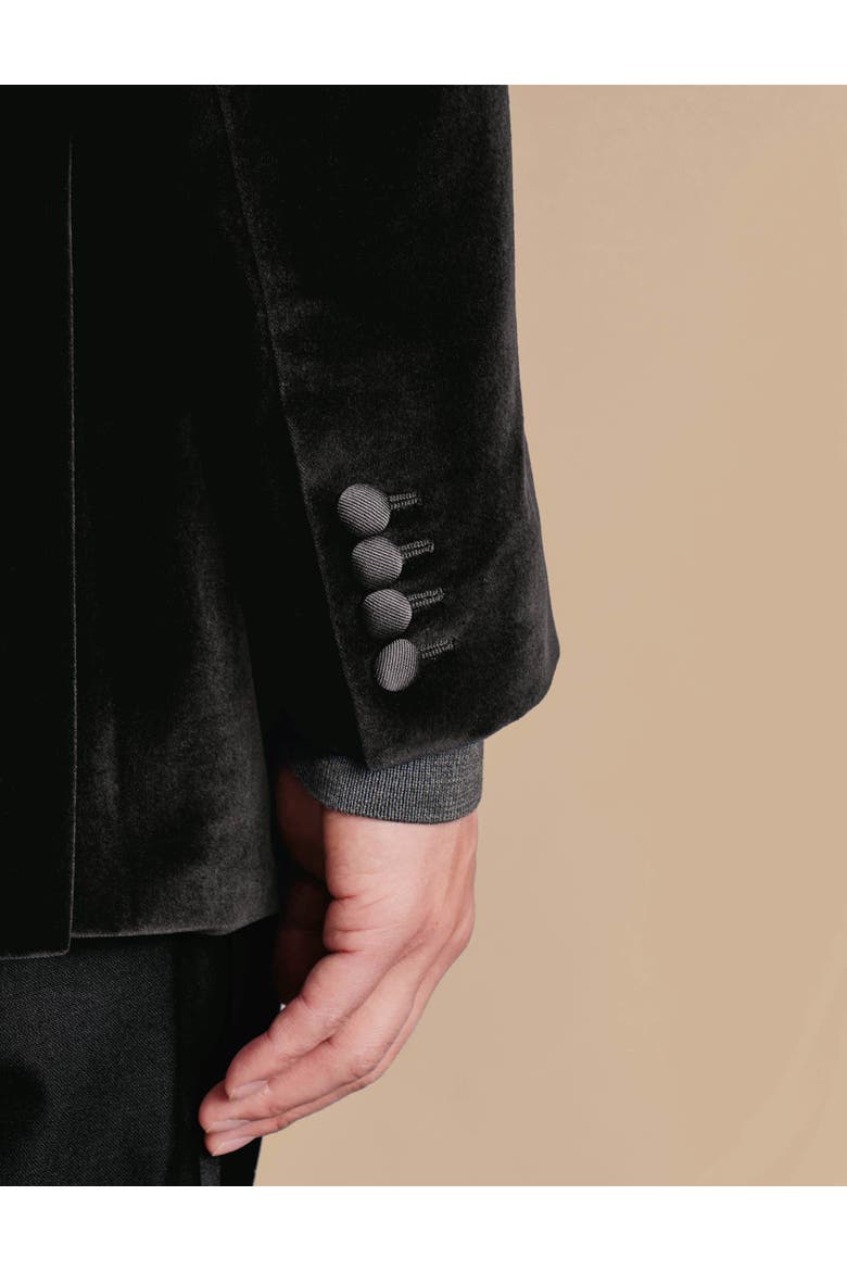 Italian Velvet Slim Fit Jacket, Alternate, color, Black