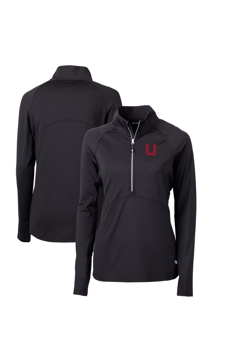 Cutter & Buck Women's Cutter & Buck Black Utah Utes Adapt Eco Knit Stretch Recycled Half-Zip Pullover Top, Main, color, Black