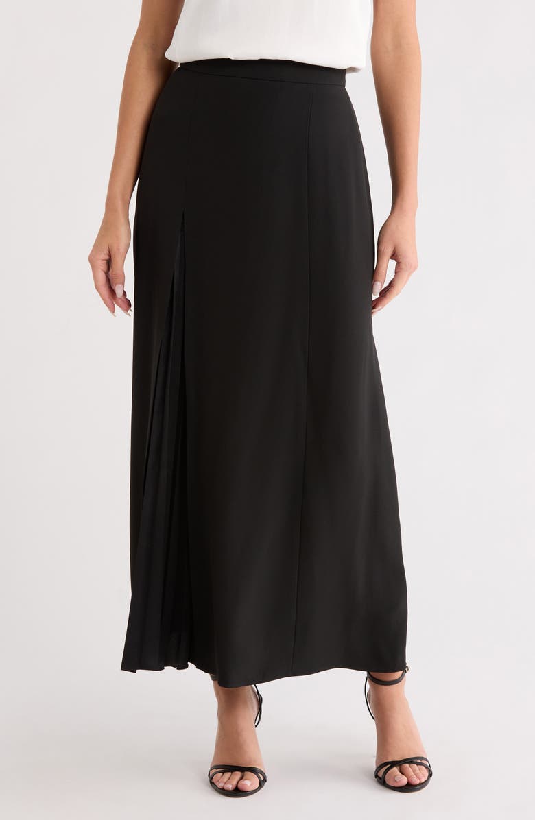 BOSS Vateza Front Slit Midi Skirt, Main, color, Black