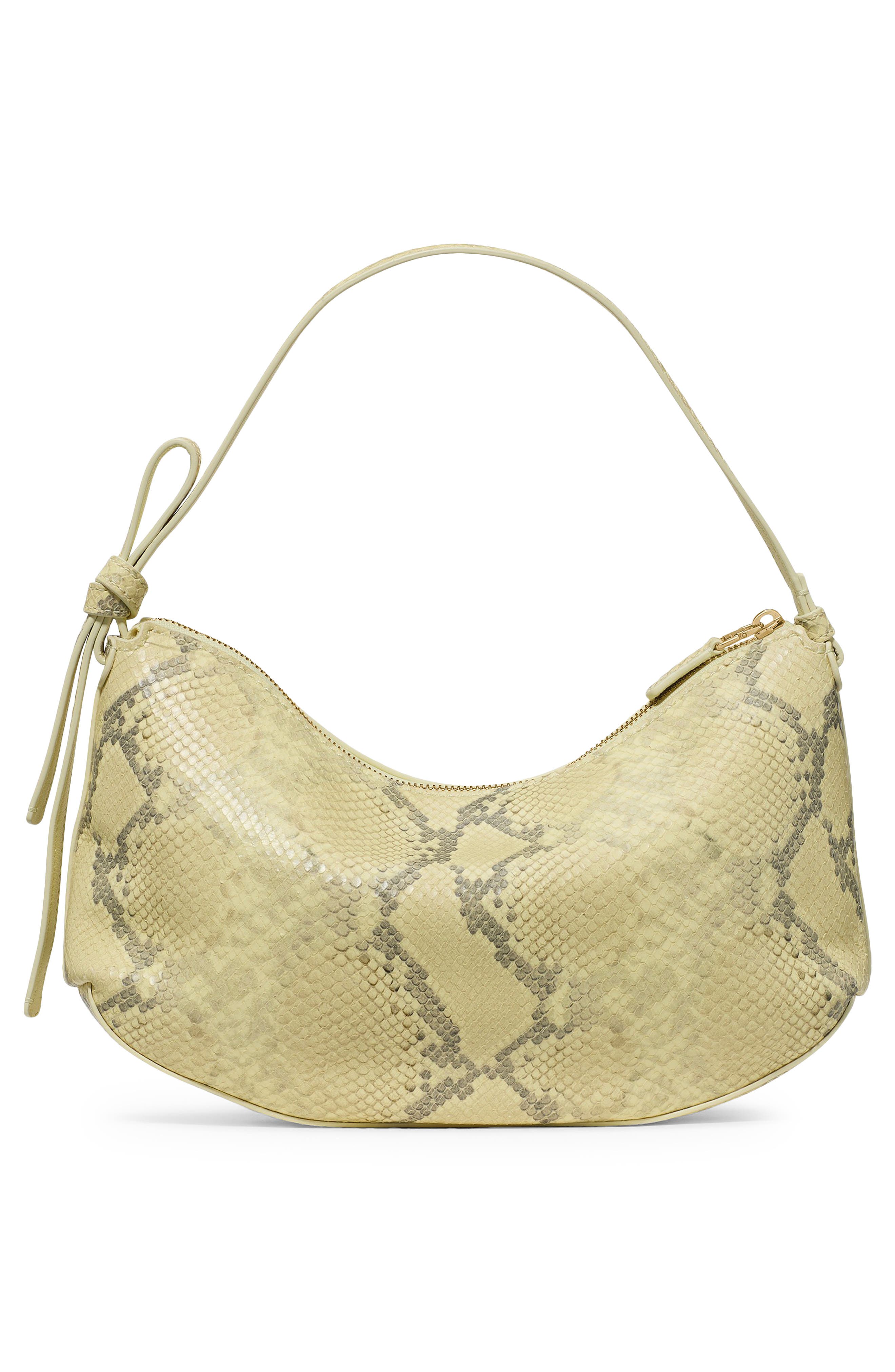 Kate Spade New York loop snakeskin-embossed leather shoulder bag, Alternate, color, 
