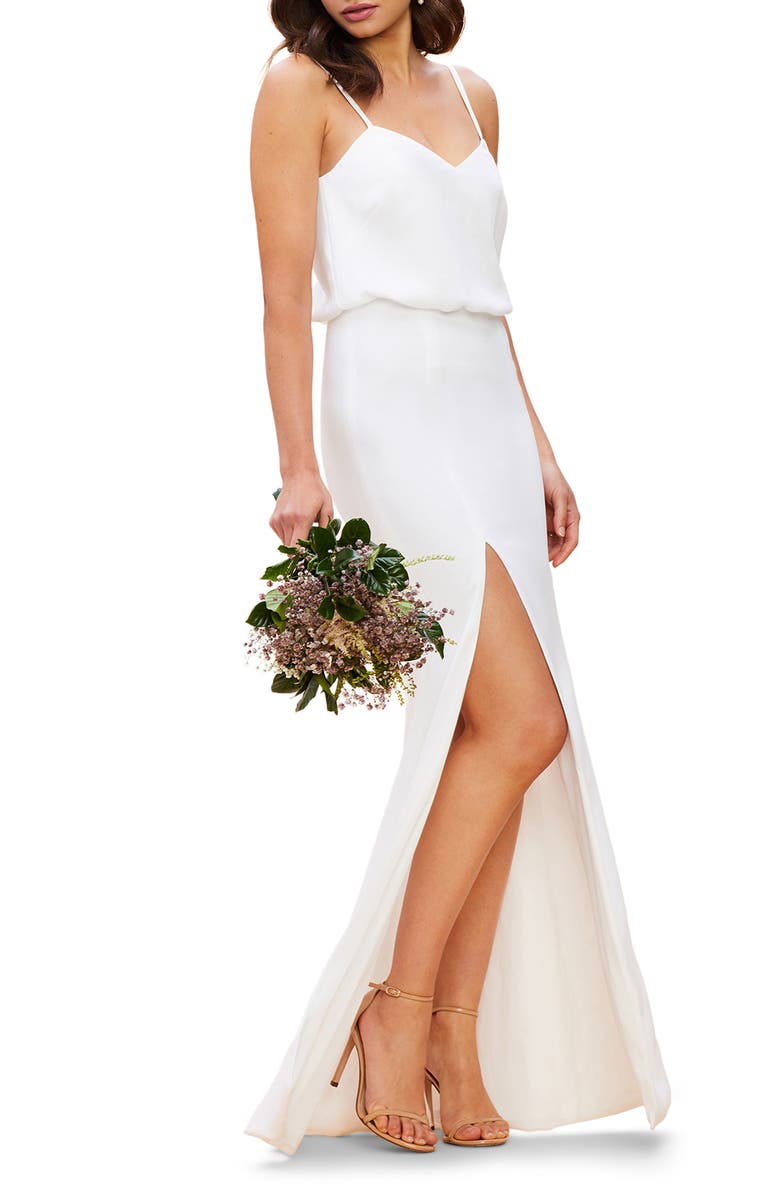 Dress the Population Gracelyn Blouson Jersey Gown, Alternate, color,