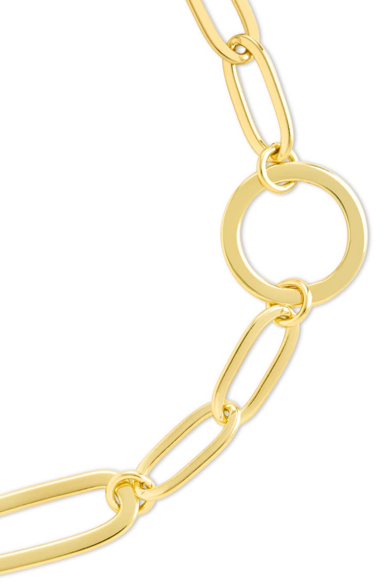 Sterling Forever Lyla Round & Oval Link Chain Bracelet, Alternate, color, Gold