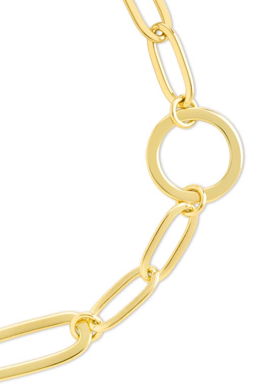Sterling Forever Lyla Round & Oval Link Chain Bracelet In Gold