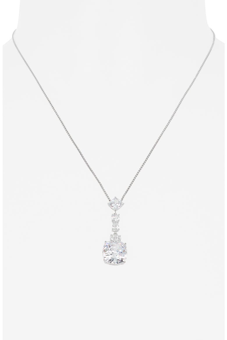 Soleil Cubic Zirconia Y-Necklace, Alternate, color, RHODIUM