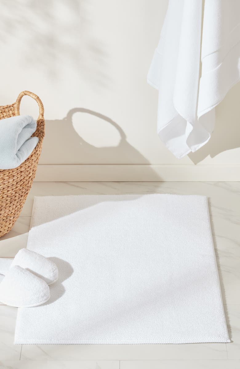 Nordstrom Luxury Woven Cotton Bath Mat, Alternate, color, White
