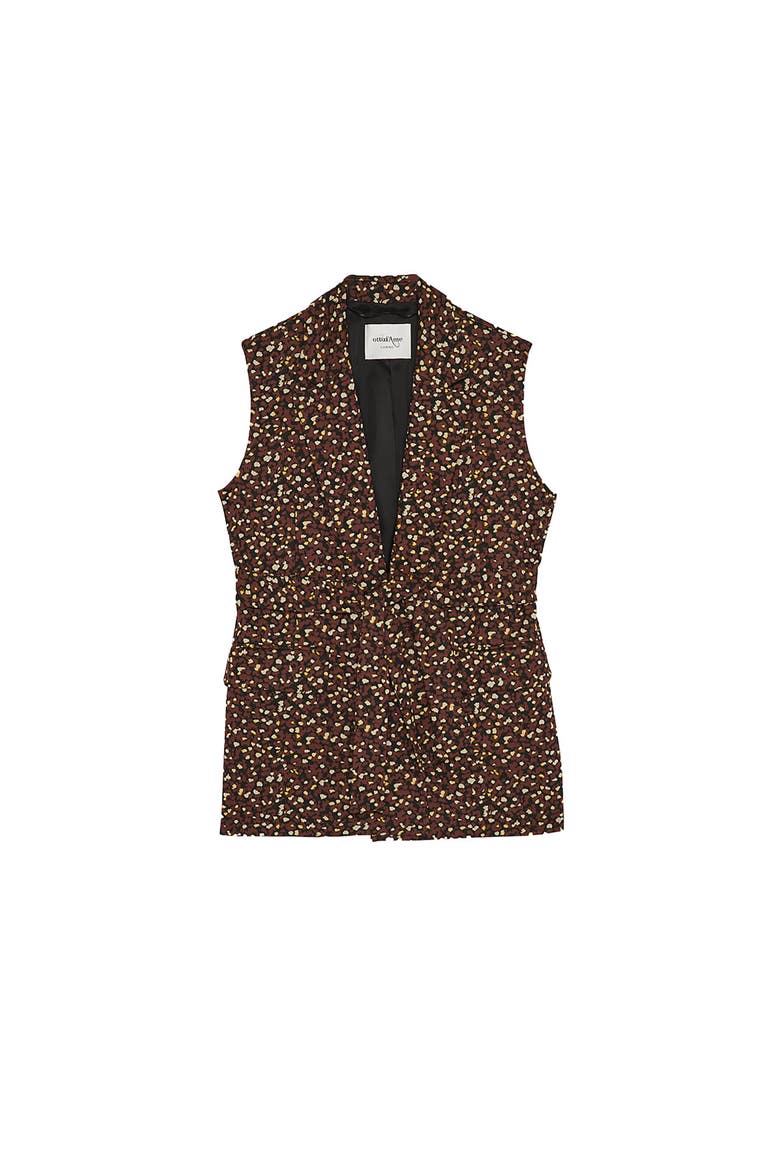 Sleeveless Blazer, Alternate, color, Brown