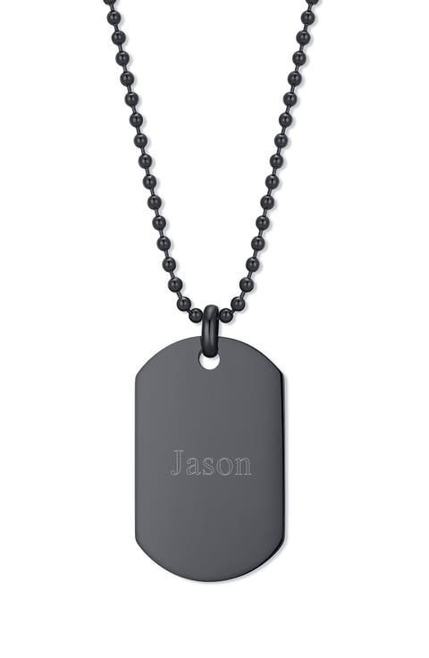 Men's Engravable Stainless Steel Dog Tag Necklace