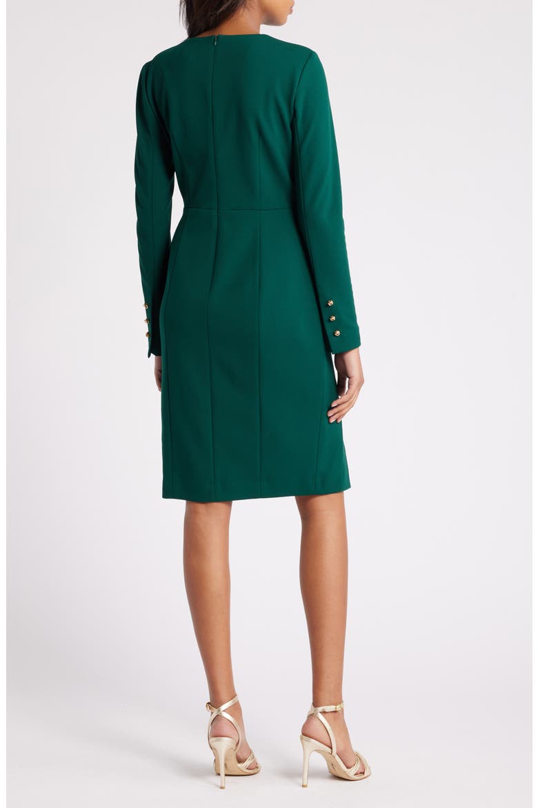 Long Sleeve Pocketed Sheath Dress, Alternate, color, HUNTER