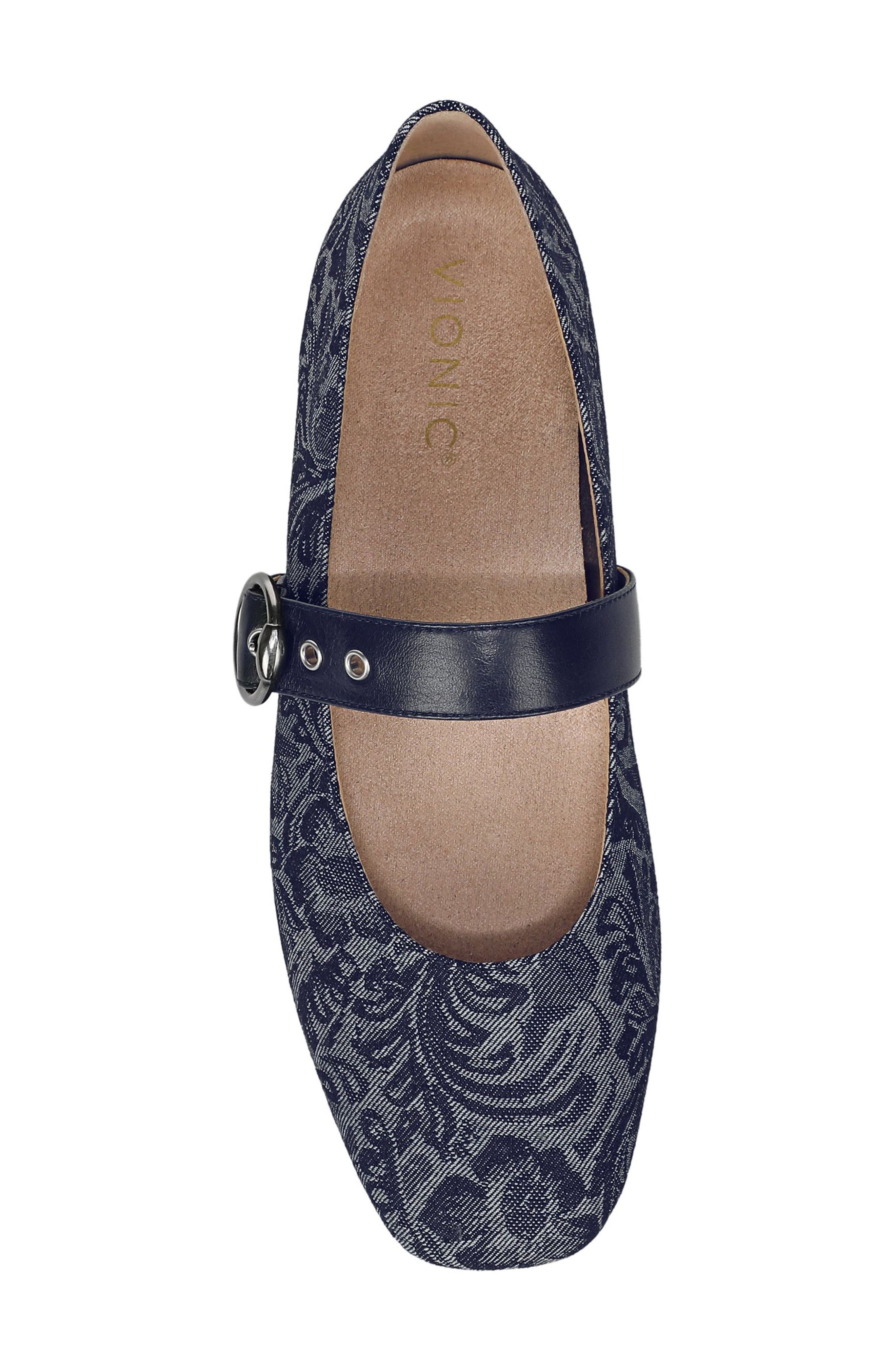 Vionic Hattie Mary Jane Flat, Alternate, color, Dark Denim
