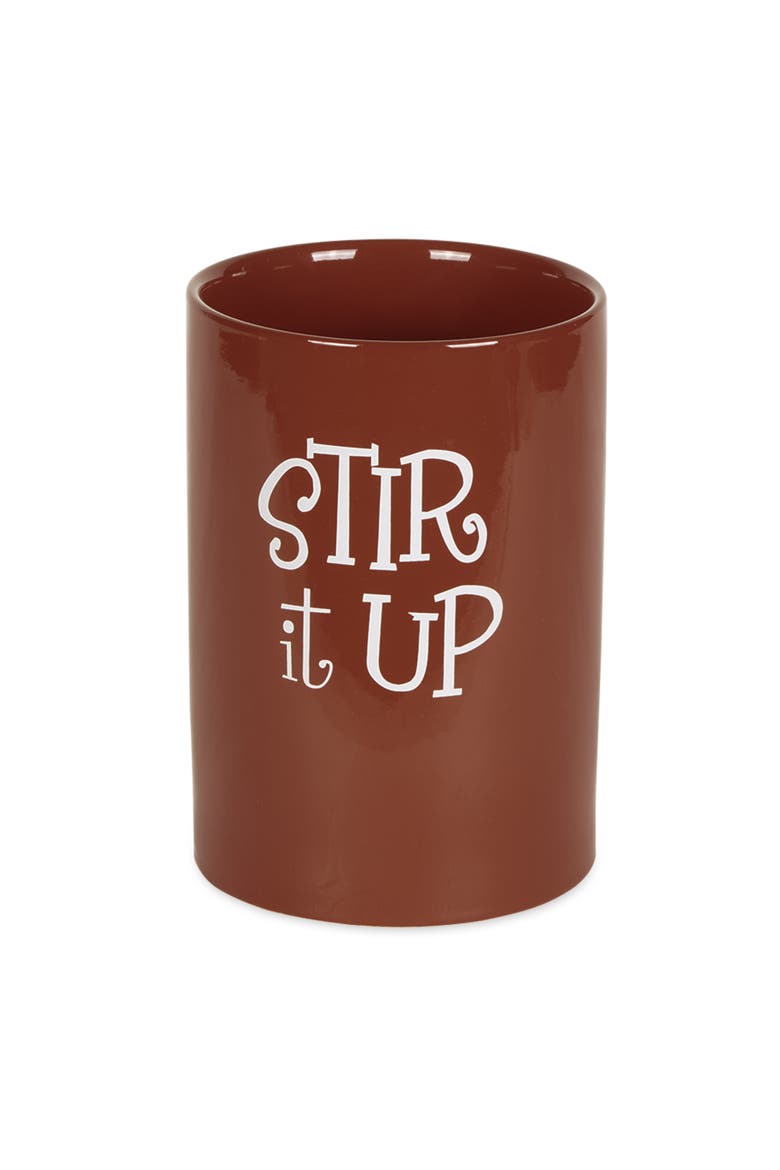 Stir It Up Ceramic Utensil Holder, Main, color, Cinnamon