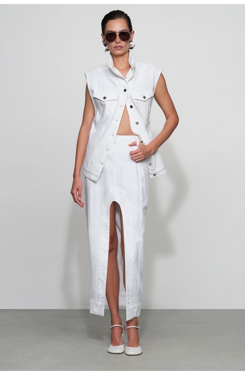 Et Ochs Alek Denim Midi Skirt, Alternate, color, White