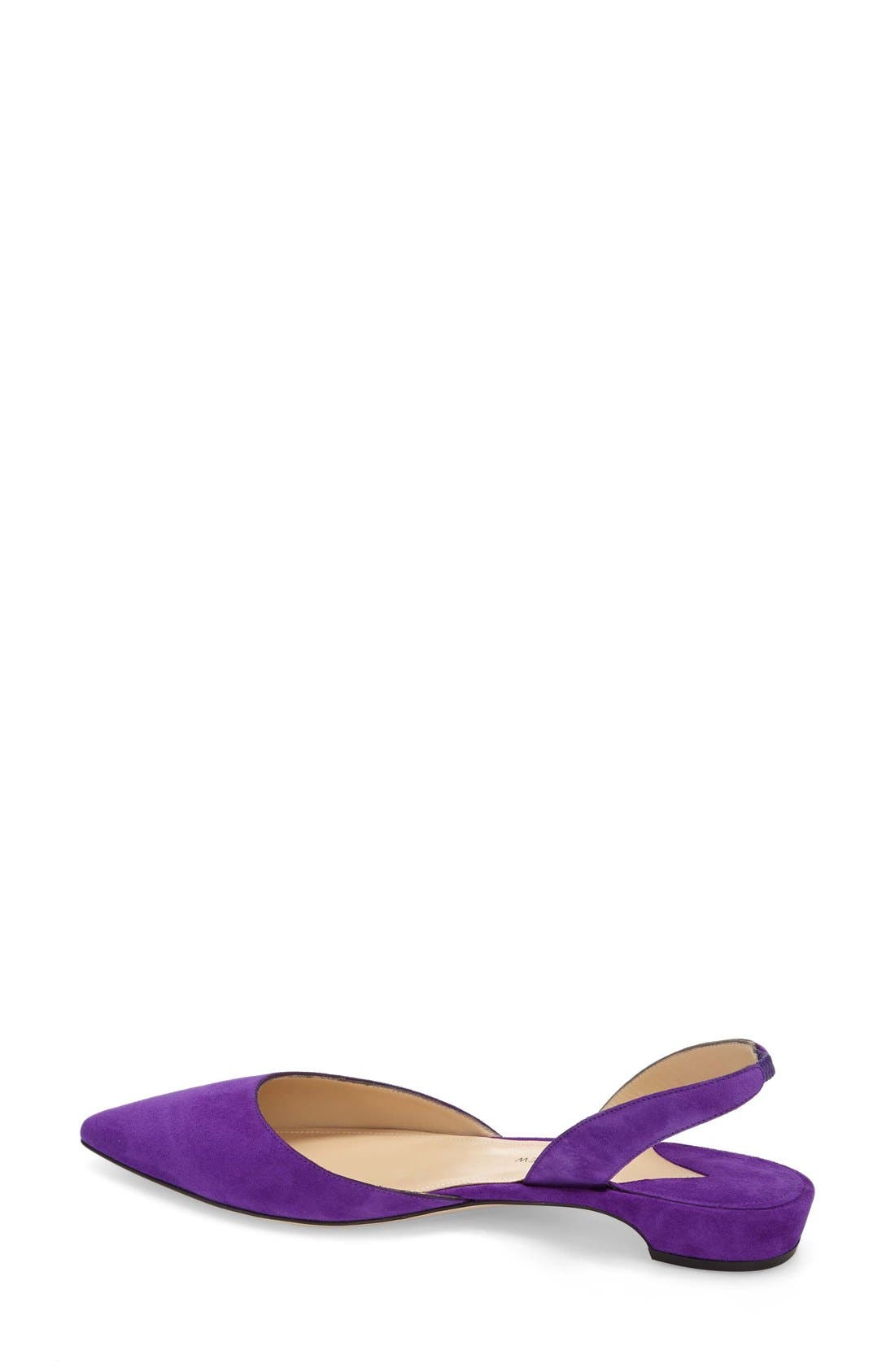 'Rhea' Slingback Flat, Alternate, color, PURPLE SUEDE