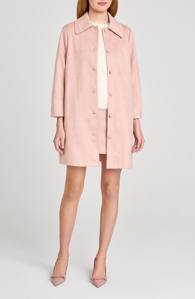 WAYF Madeline Faux Suede Coat, Main, color, Pink