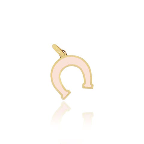Pink Pearl Horseshoe Charm