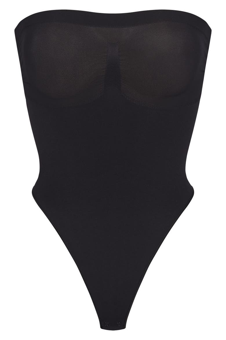 Seamless Sculpt Strapless Bodysuit, Alternate, color, ONYX