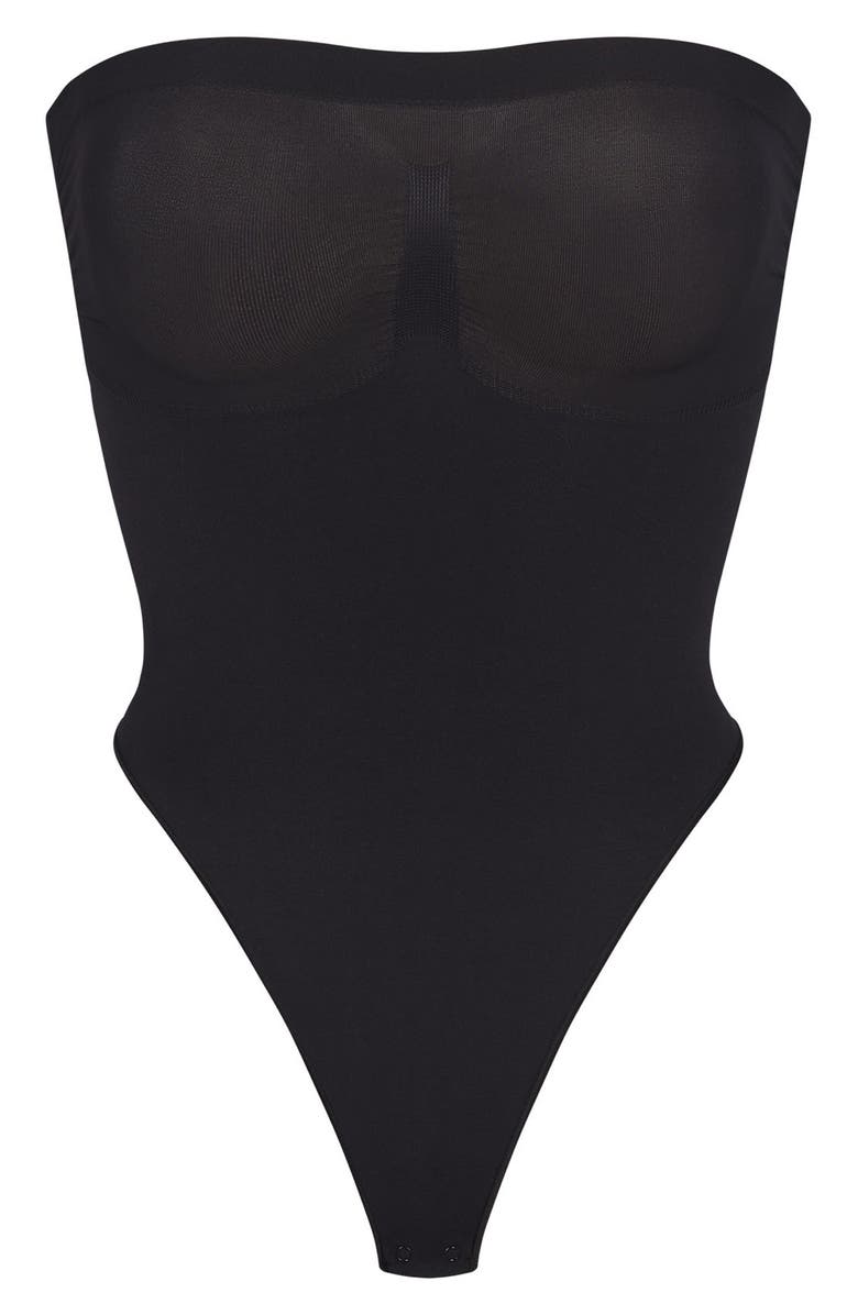 SKIMS Seamless Sculpt Strapless Bodysuit, Alternate, color, Onyx