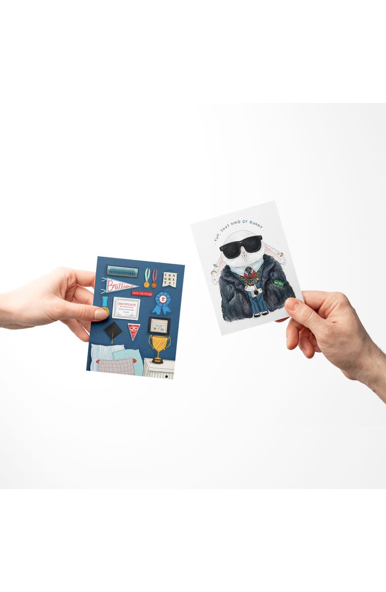 Ramus & Co Celebration/Graduation Assorted Greeting Card Pack (3ct) "Fans, Boss Bunny, Achievements", Alternate, color, Multi-Pack