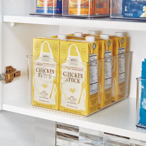 Linus Pantry Organizer Bins With Handles In Transparent
