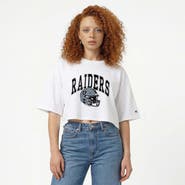 Champion Women's Champion White Las Vegas Raiders Boyfriend Cropped T-Shirt