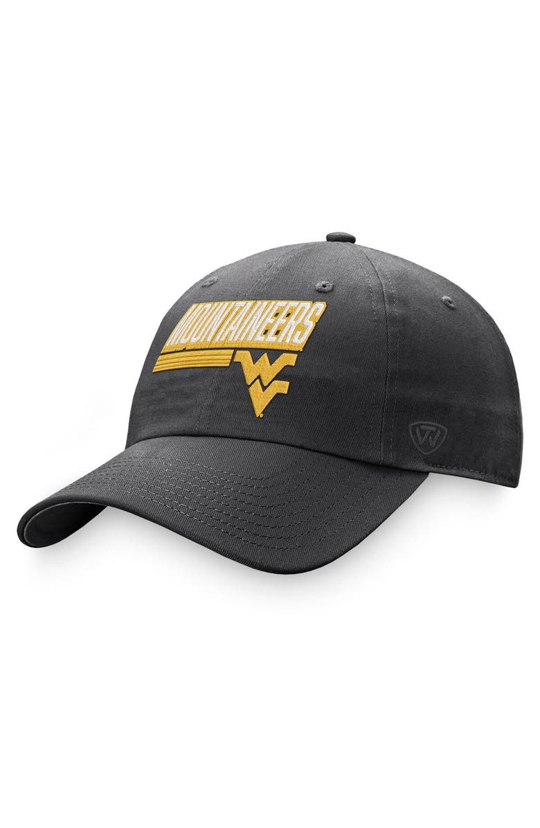 TOP OF THE WORLD Men's Top of the World Charcoal West Virginia Mountaineers Slice Adjustable Hat, Main, color, 