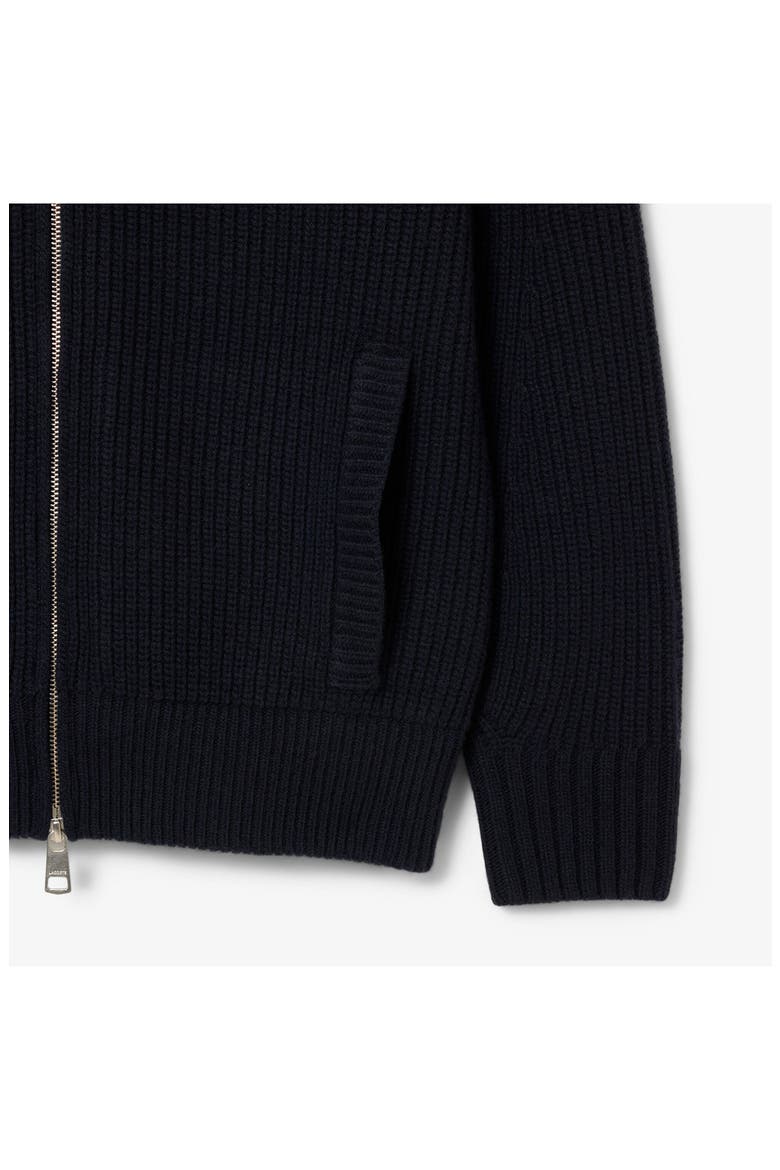 Classic Fit Wool Rib Zip Cardigan, Alternate, color, NAVY BLUE