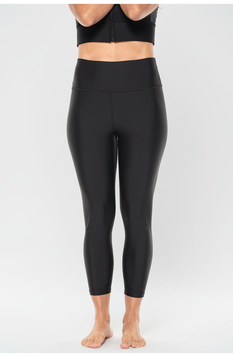 Coolibar High Rise Capris - UPF 50+ Sun Protection - Ocean Sculpt, Main, color, Black
