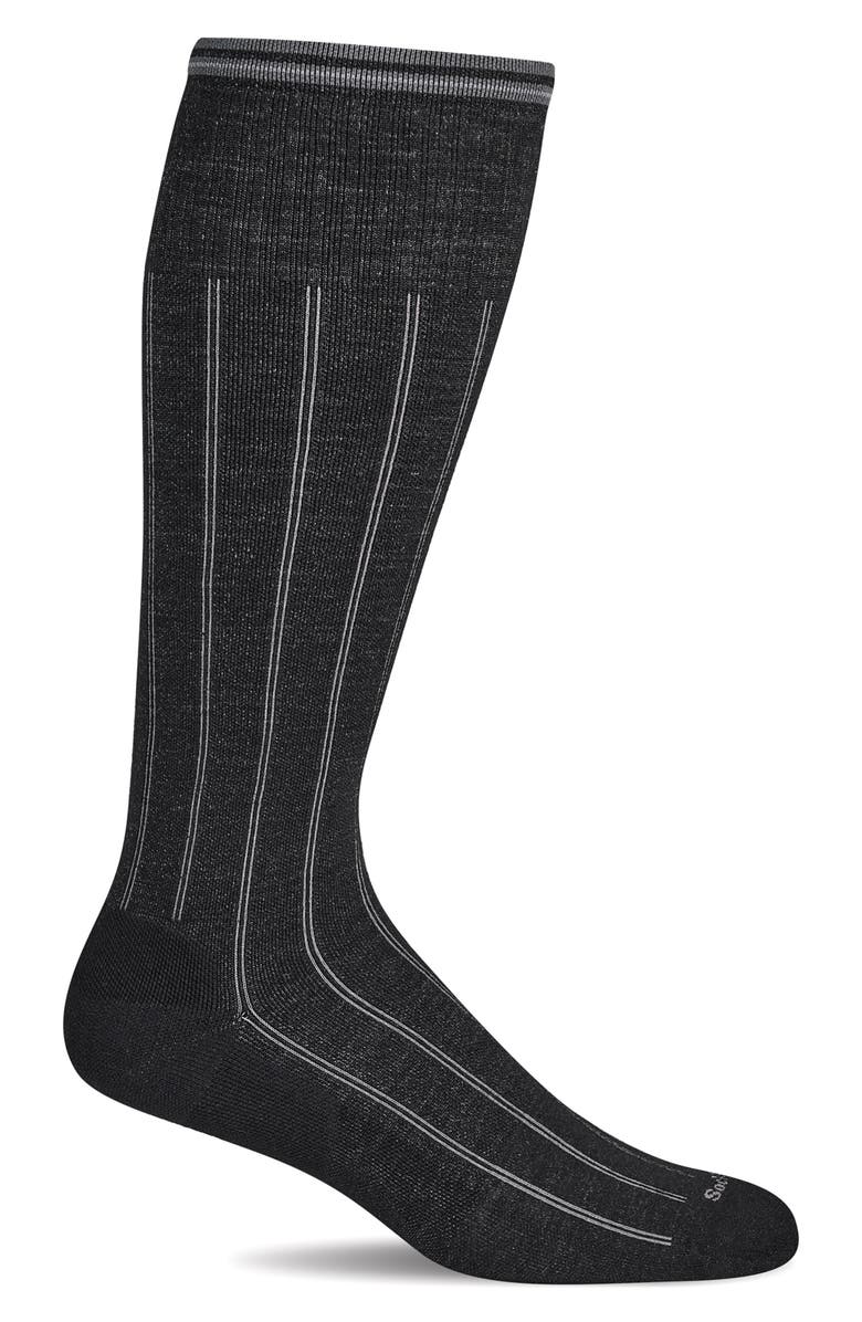 SOCKWELL High Rise Rib Wide Calf Compression Socks, Main, color, Black
