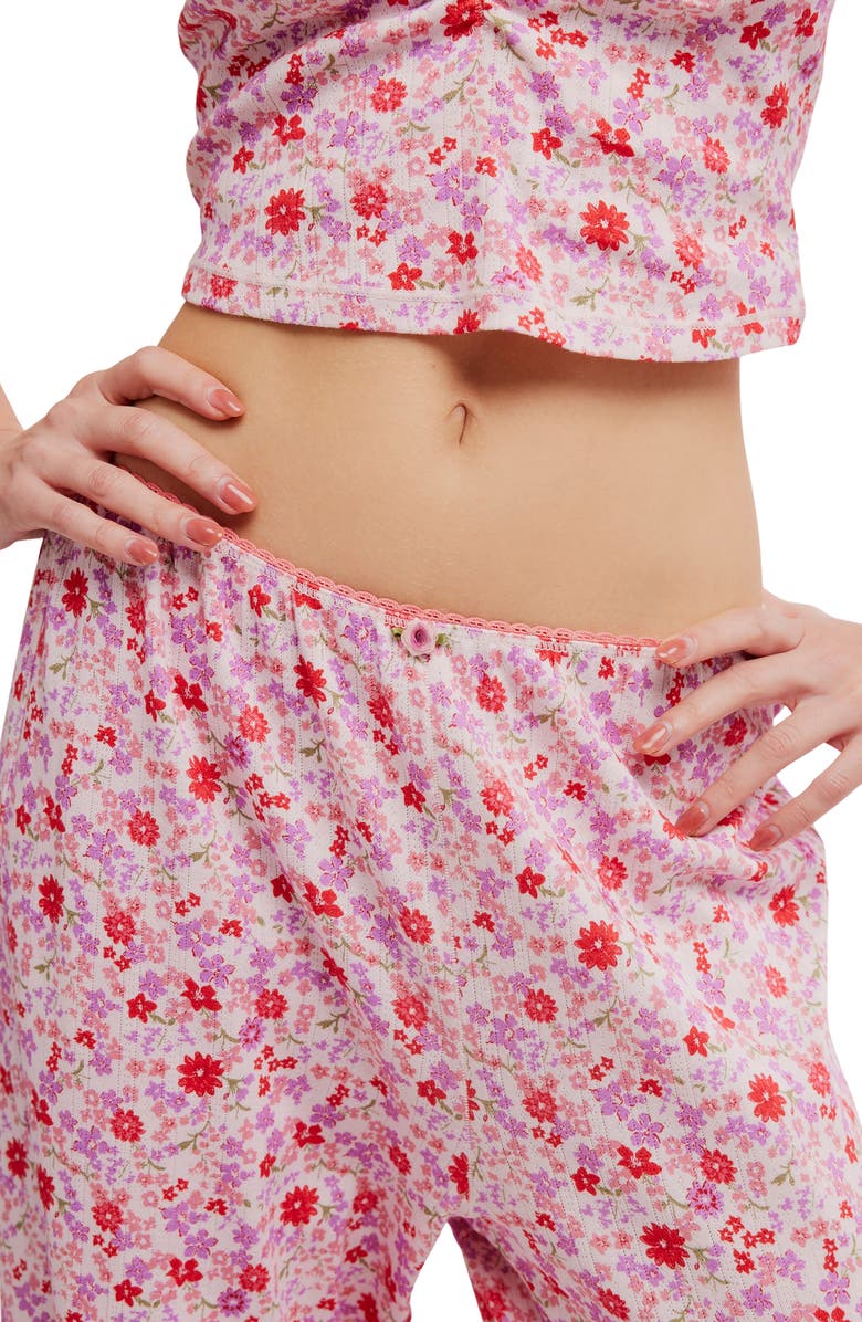 Free People Fresh in Love Pointelle Pajamas, Alternate, color, Pink Chalk Combo