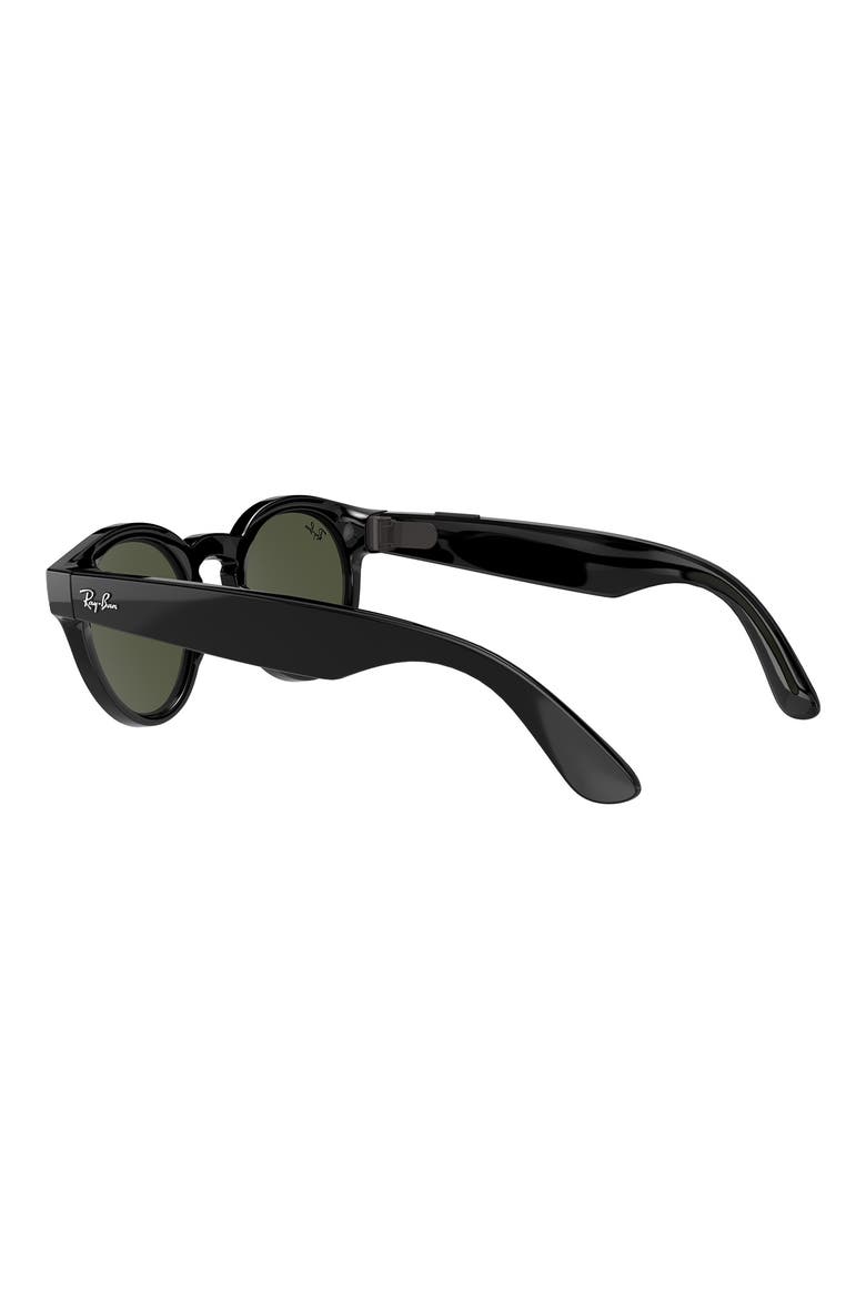 Stories 48mm Gradient Round Smart Glasses, Alternate, color, BLACK/ DARK GREEN