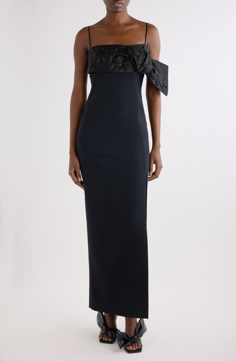 Bow Sliced Column Gown