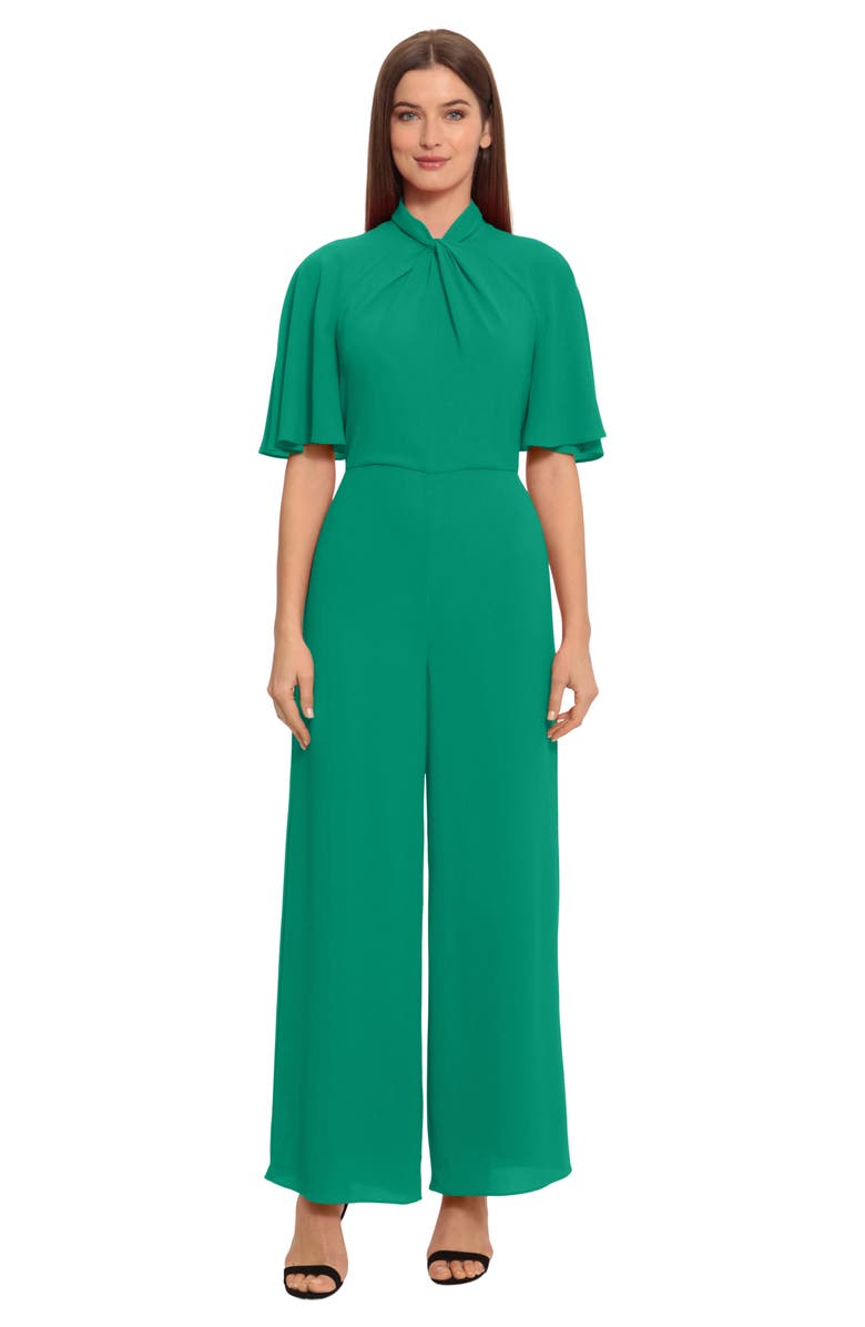 Maggy London Twist Neck Wide Leg Jumpsuit, Alternate, color, 