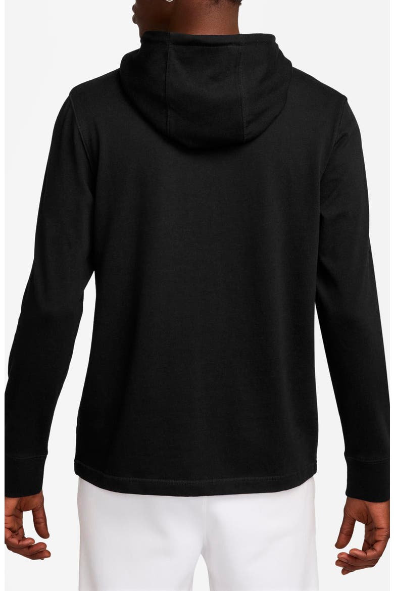 Club Cotton Brushed Fleece Hoodie, Alternate, color, BLACK/ WHITE