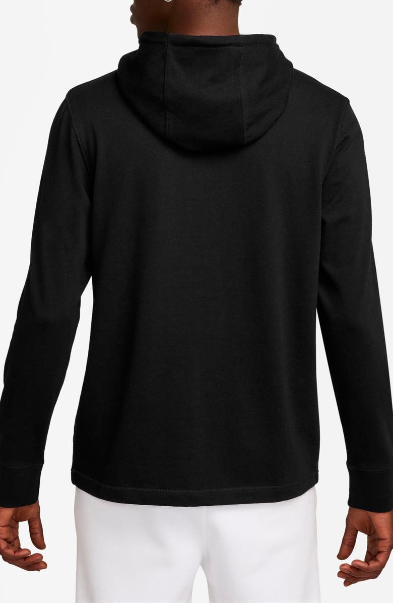 Nike Club Cotton Brushed Fleece Hoodie, Alternate, color, Black/ White