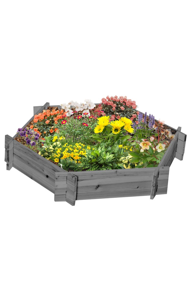 Outsunny Raised Garden Bed, Main, color, Gray