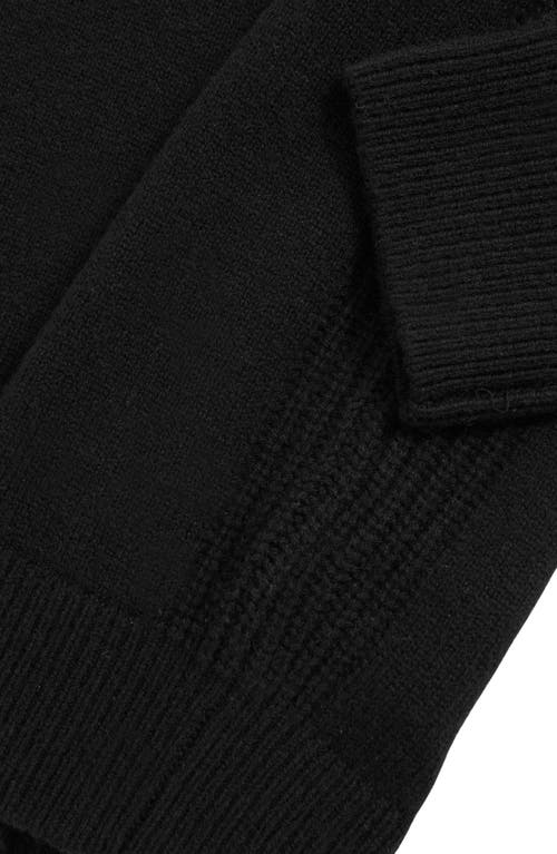 Reiss Banbury Wool & Cashmere Johnny Collar Sweater In Black