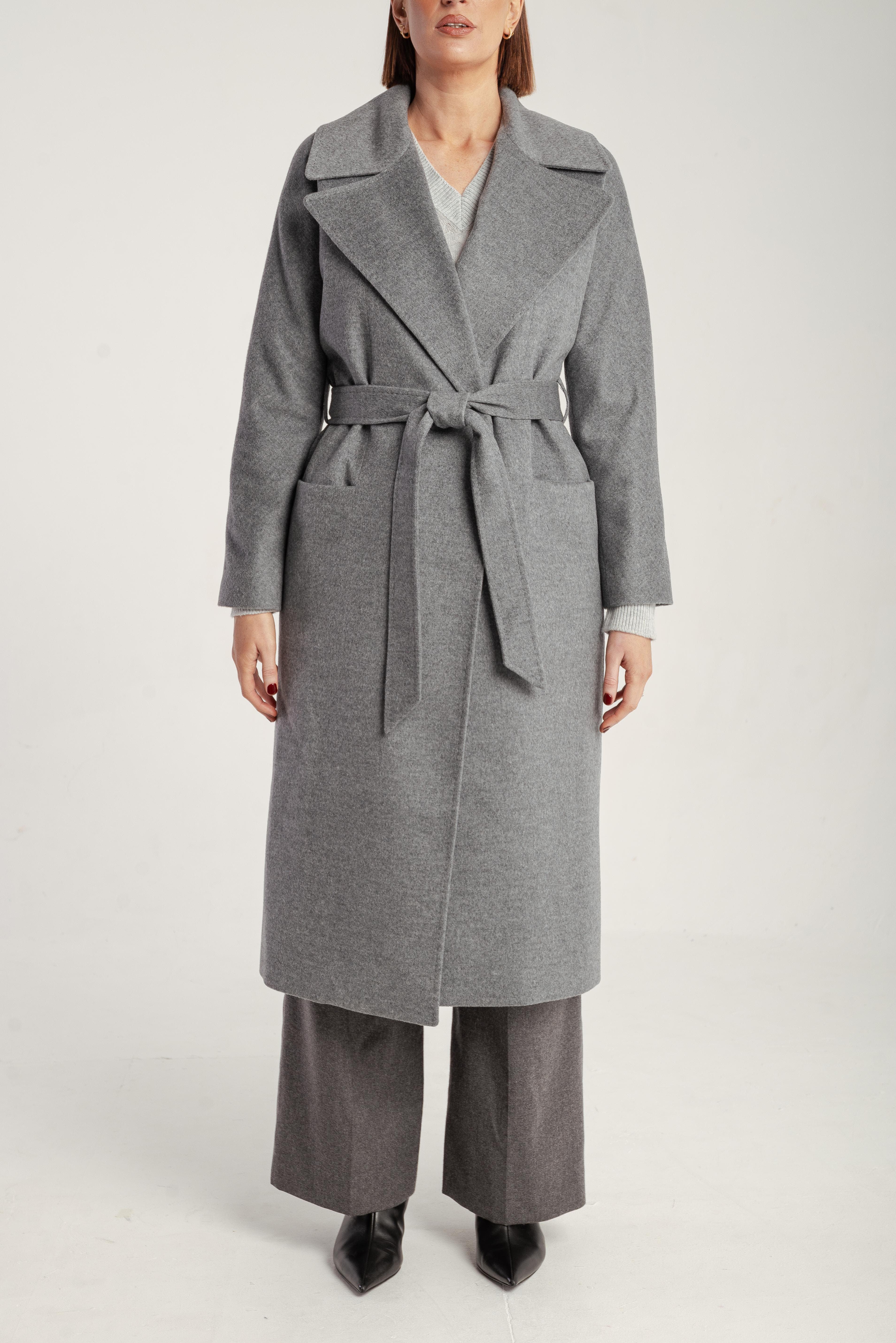 Pure Cashmere Wrap Belted Midi Coat - image 3