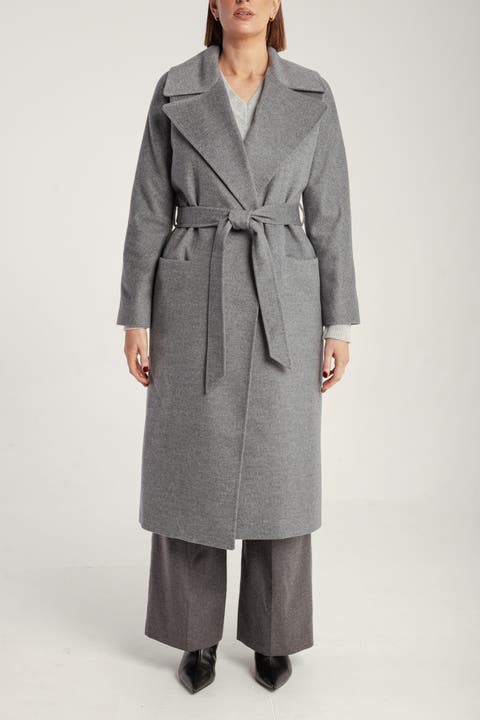 Pure Cashmere Wrap Belted Midi Coat